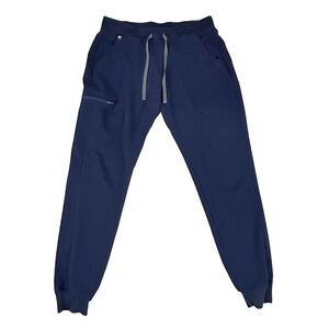 FIGS Scrub Pants Womens L/T Jogger‎ Zamora Technical Blue Drawstring Stains*